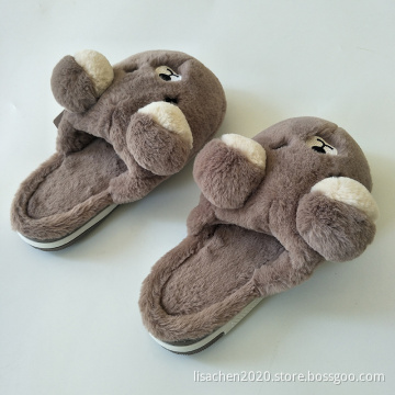 Bulk sale inventory women winter indoor anti-slip soft insole animal slippers